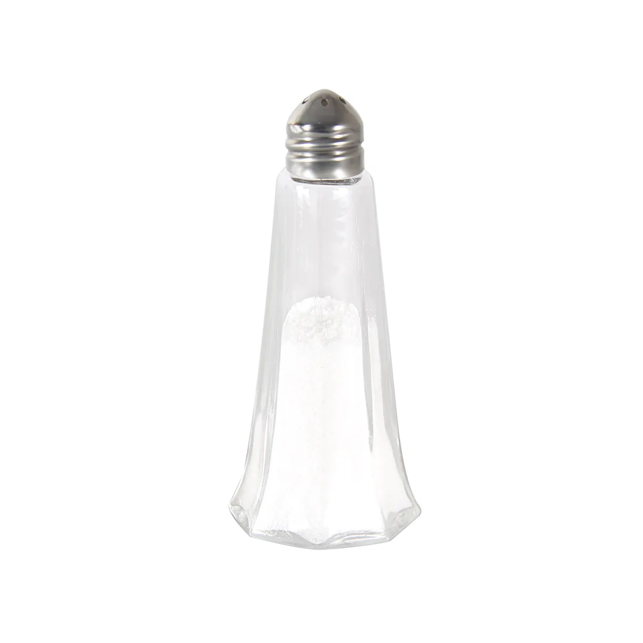 CAC China G7TK-1S - 1 Oz Salt Pepper Shaker Lead-Free Glass Jar with Stainless Steel Top - 1 Dozen