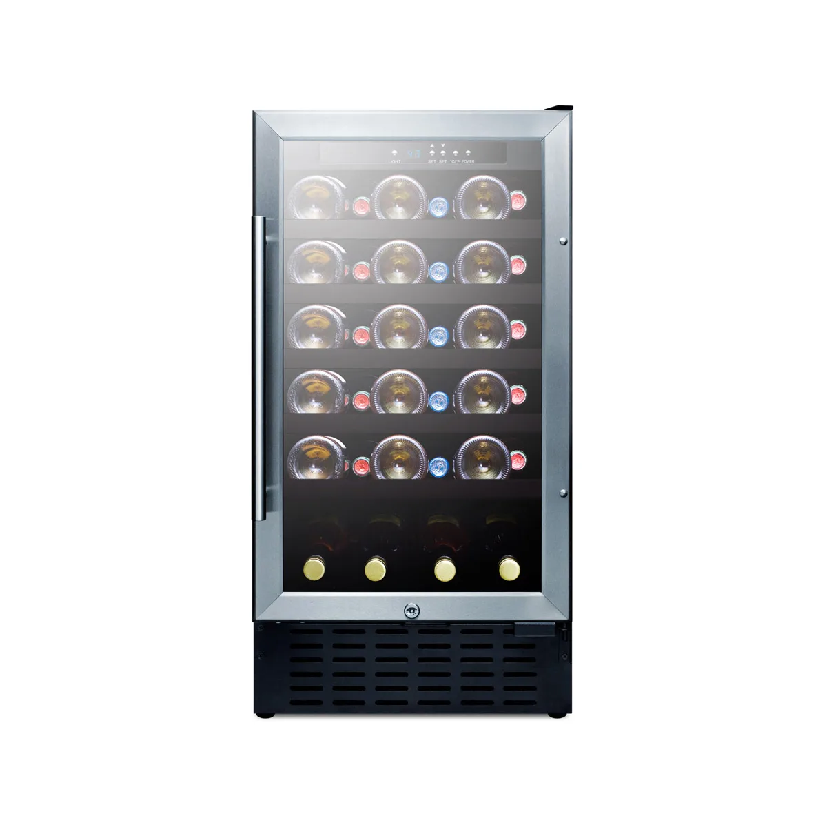 Summit SWC1840BCSS 18" Glass Door Wine Refrigerator, Single Temperature, 34 Bottles