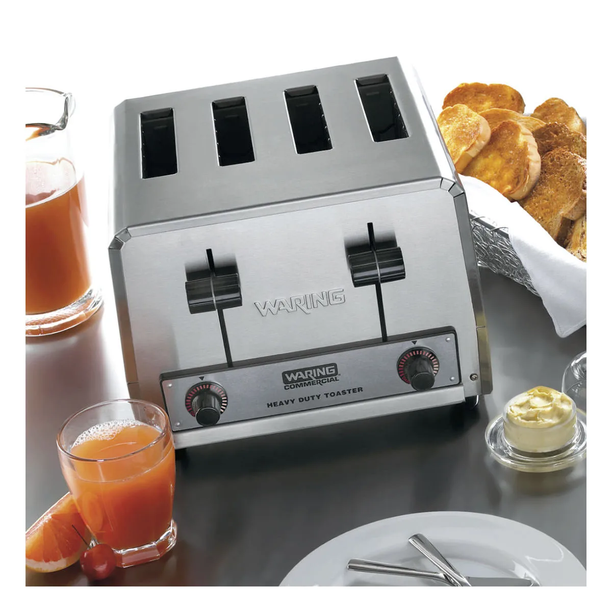 Waring WCT800 Commercial Toaster, Heavy-Duty, (4) 1-1/8" Slots