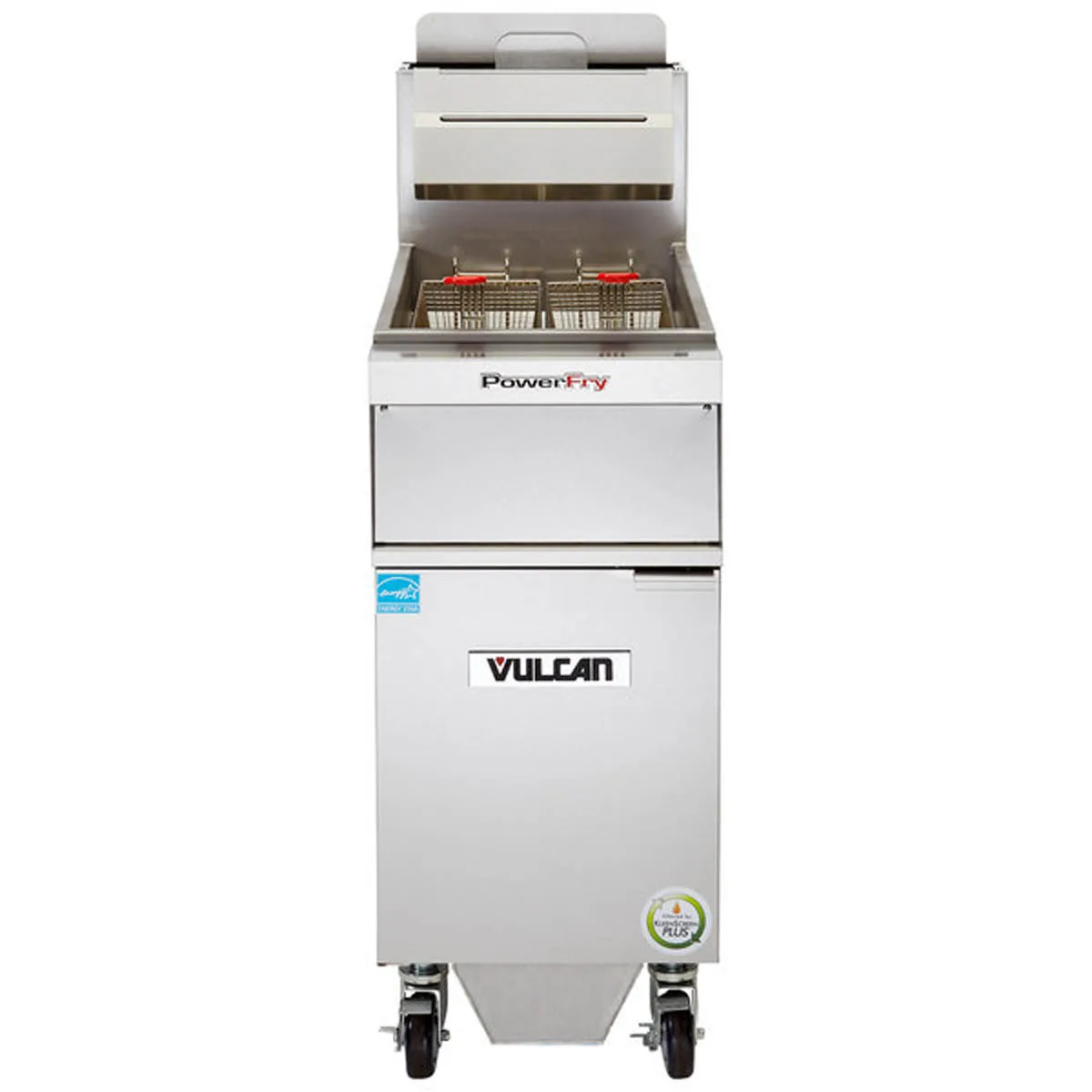 Vulcan 1VK65AF PowerFry5™ Full Pot Floor Model Gas Fryer w/ 70 lbs, Capacity, Built-In Filtration