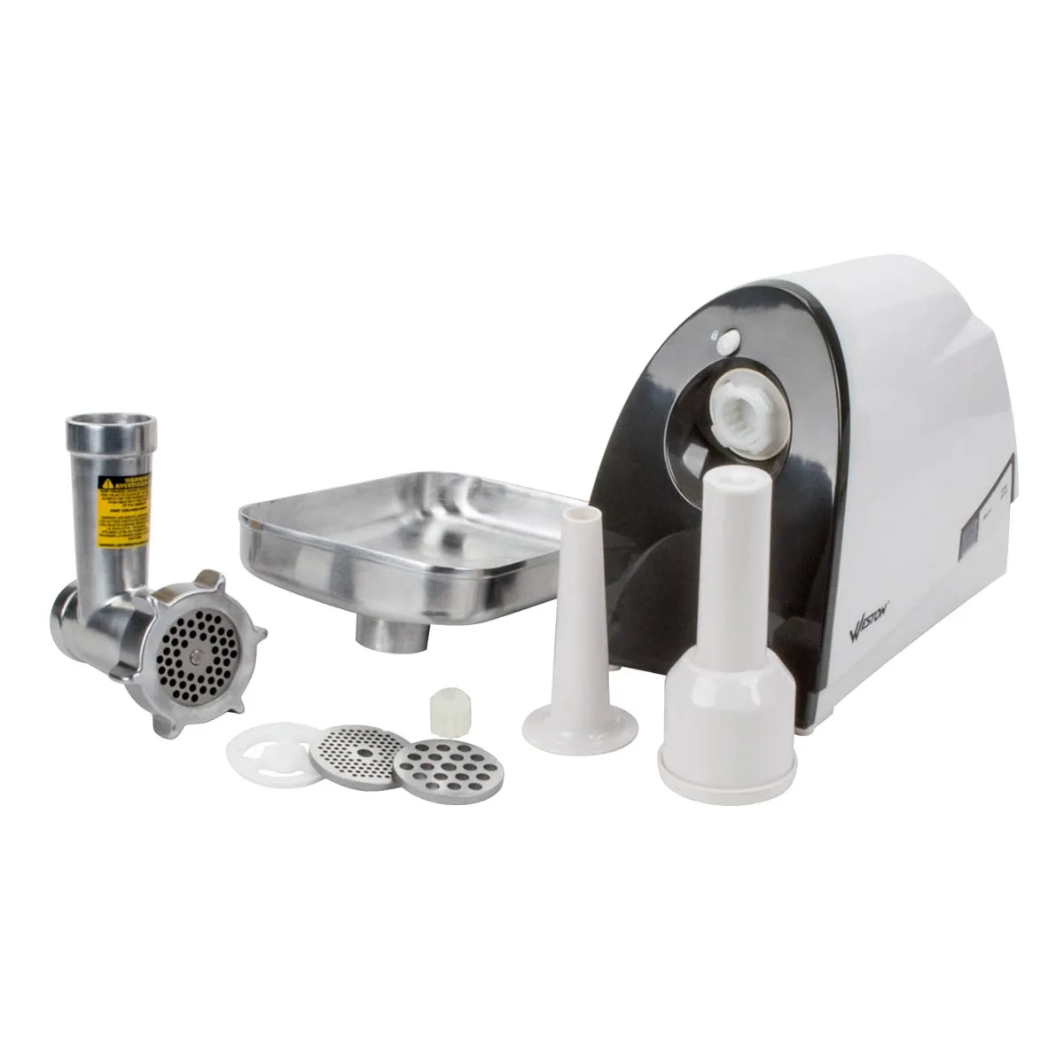 Hamilton Beach 33-0201-W Meat Grinder, 3/4 HP, 120-180 lbs/hr, #8 Hub, 3mm/5mm/7mm Stainless Plates, 575W, 120V