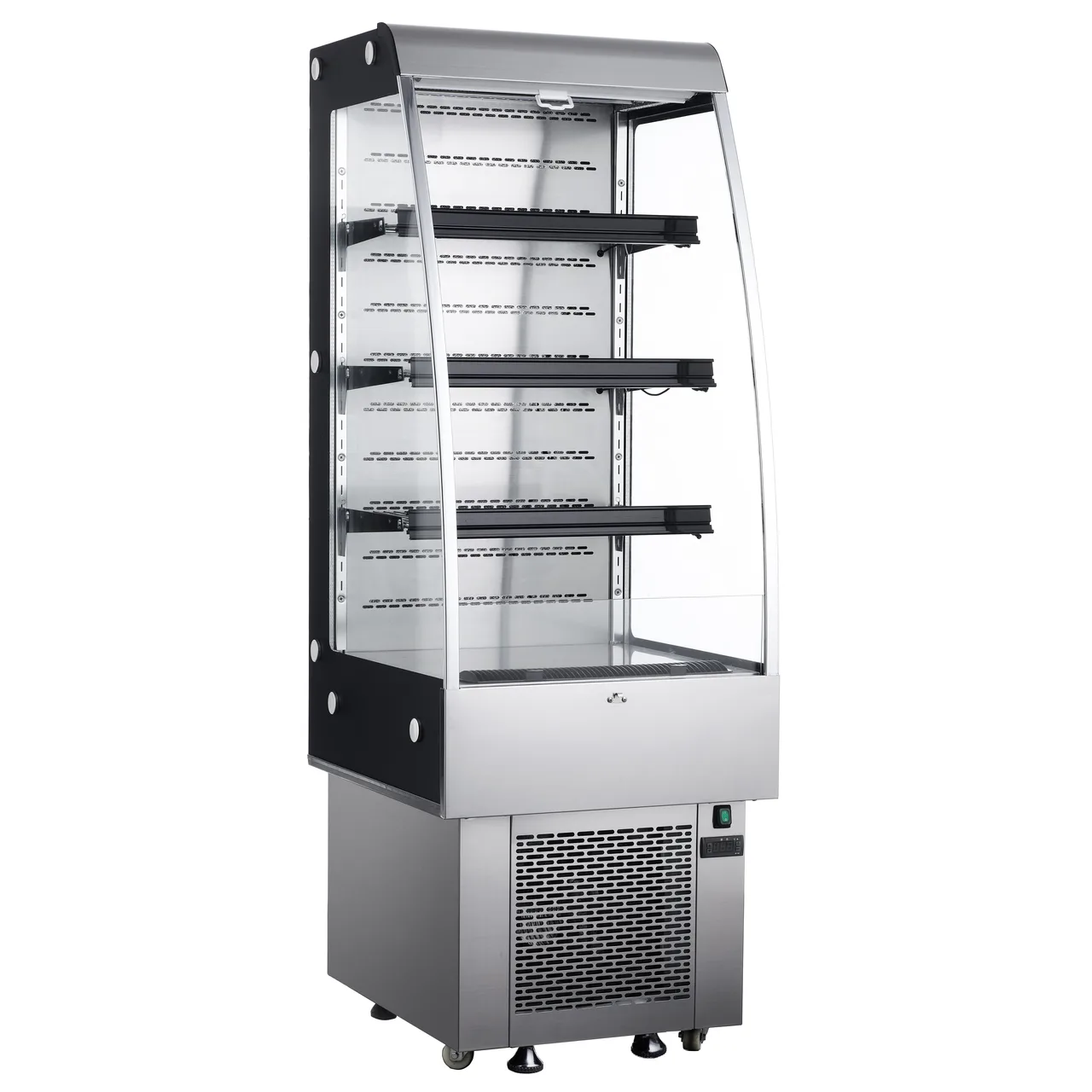 Black Diamond BDVACM-250 24" Vertical Air Curtain Merchandiser, Stainless Steel, 3 Shelves, 8.8 cu. ft.