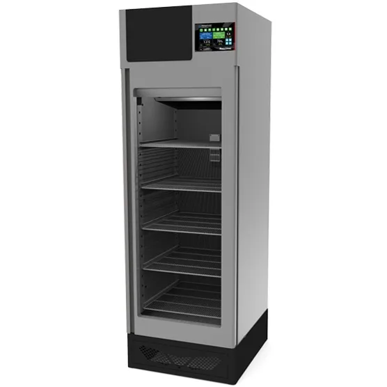 Omcan USA 40345 Meat Dry Aging Cabinet, 28-3/4"W, 220lb Capacity, 14°F-158°F, Steel Glass Door, Climatouch Touch Control
