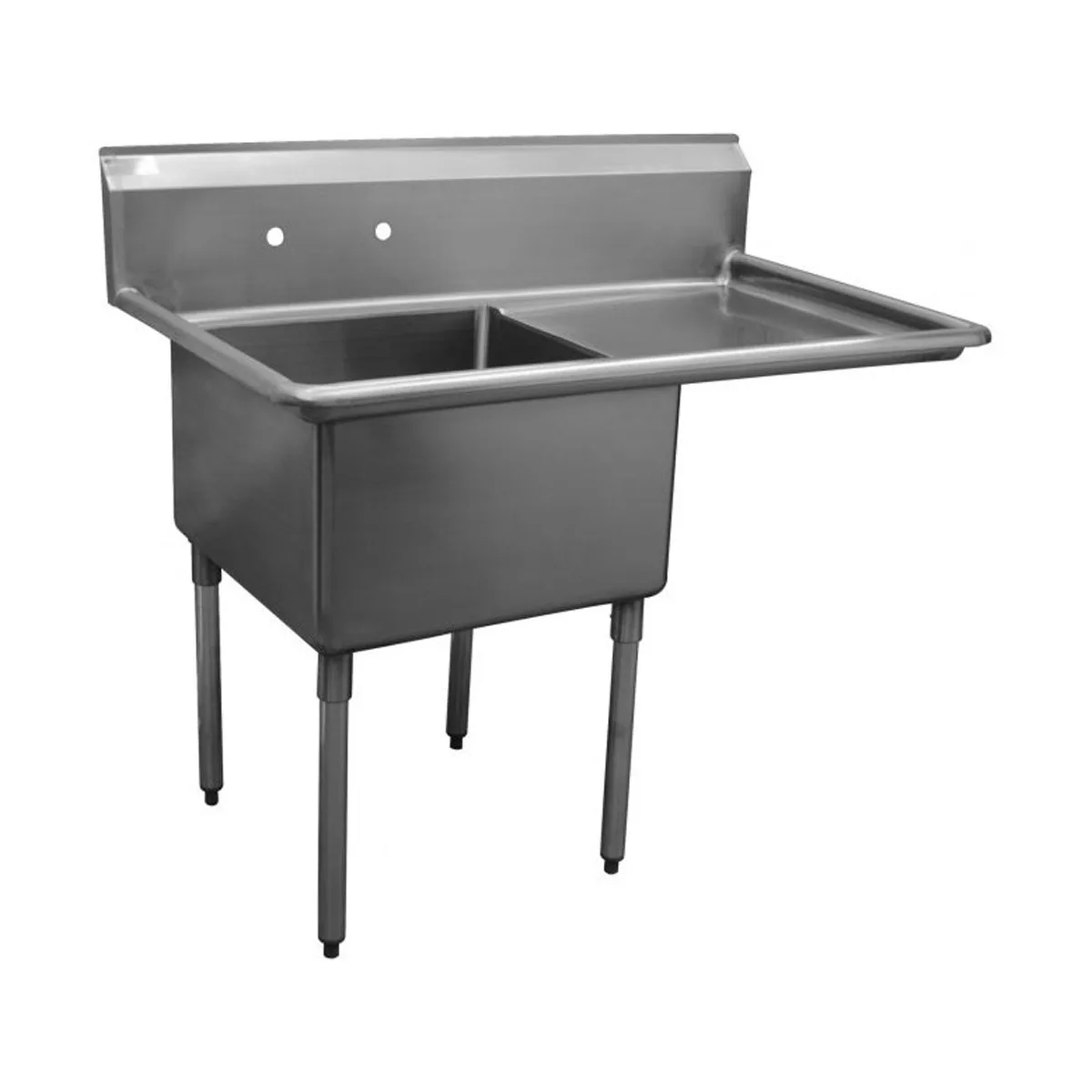 Serv-Ware 1CWPH1824R-24 46" One Compartment Sink, 18"W x 24"L Bowl With Right-Hand Drainboards