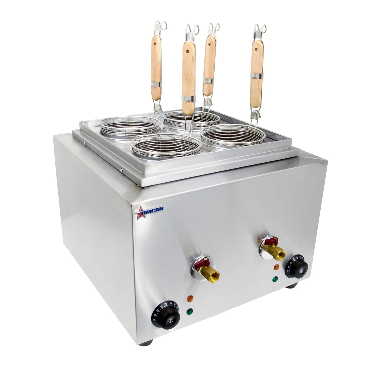 Omcan USA 43559 3.17 Gallon-12 Liter Countertop Electric Pasta Cooker, 2 Tanks, 240V, 2400W