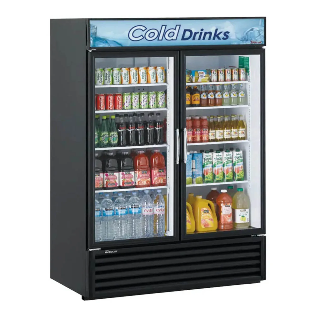 Turbo Air TGM-50RS(B)-N 55" 2-Glass Door Merchandiser Refrigerator, 45.97 cu. ft., Black, ENERGY STAR®