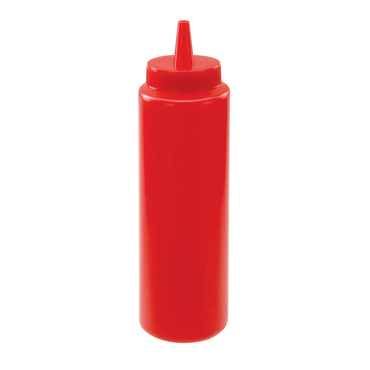 Winco PSB-08R Squeeze Bottle, 8 oz BPA‑Free Plastic, Red, Standard Top, Single Tip - 6/Pack