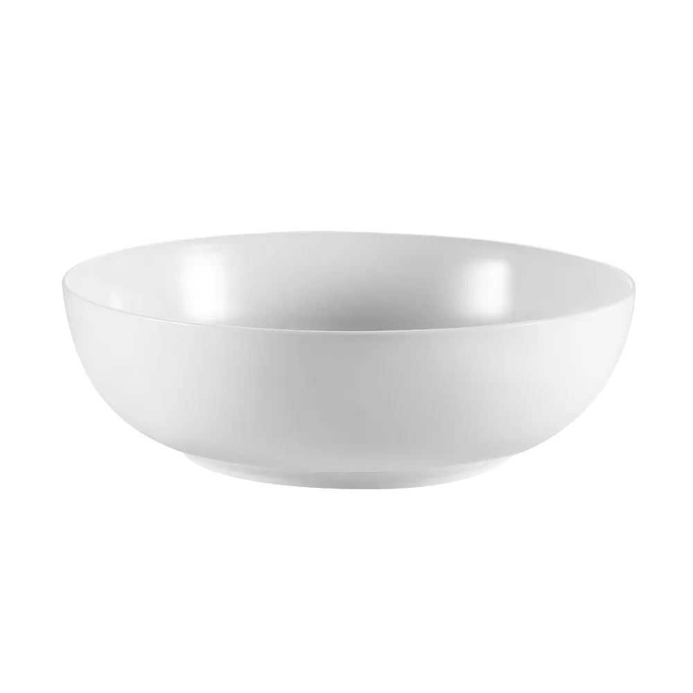CAC China MXS-16 - Super White Porcelain Round Salad Bowl, 16" Dia x 5-1/8" H, 12.5 Qt (225 Oz) Safe