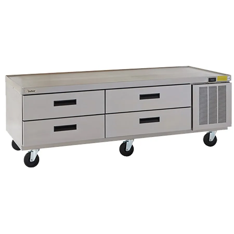 Delfield F2962CP 62" 2-Section Low Profile Refrigerated Chef Base w/ 4 Drawers
