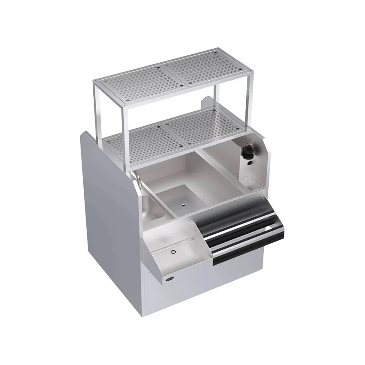 Krowne KRPT-42RP-10 42" Pass-Thru Combo Underbar Ice Bin/Cocktail Station w/ 10 Circuit - Right
