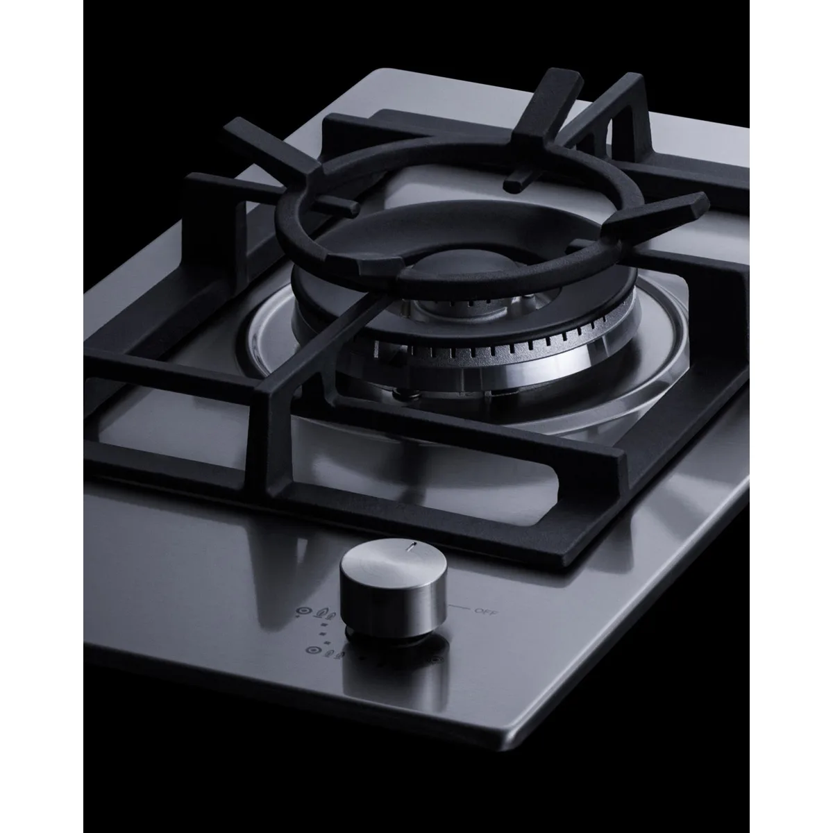 Summit GCJ1SS 12" Built-In Gas Cooktop/Hotplate with (1) Burner, Stainless Steel Surface, 15.000 BTU