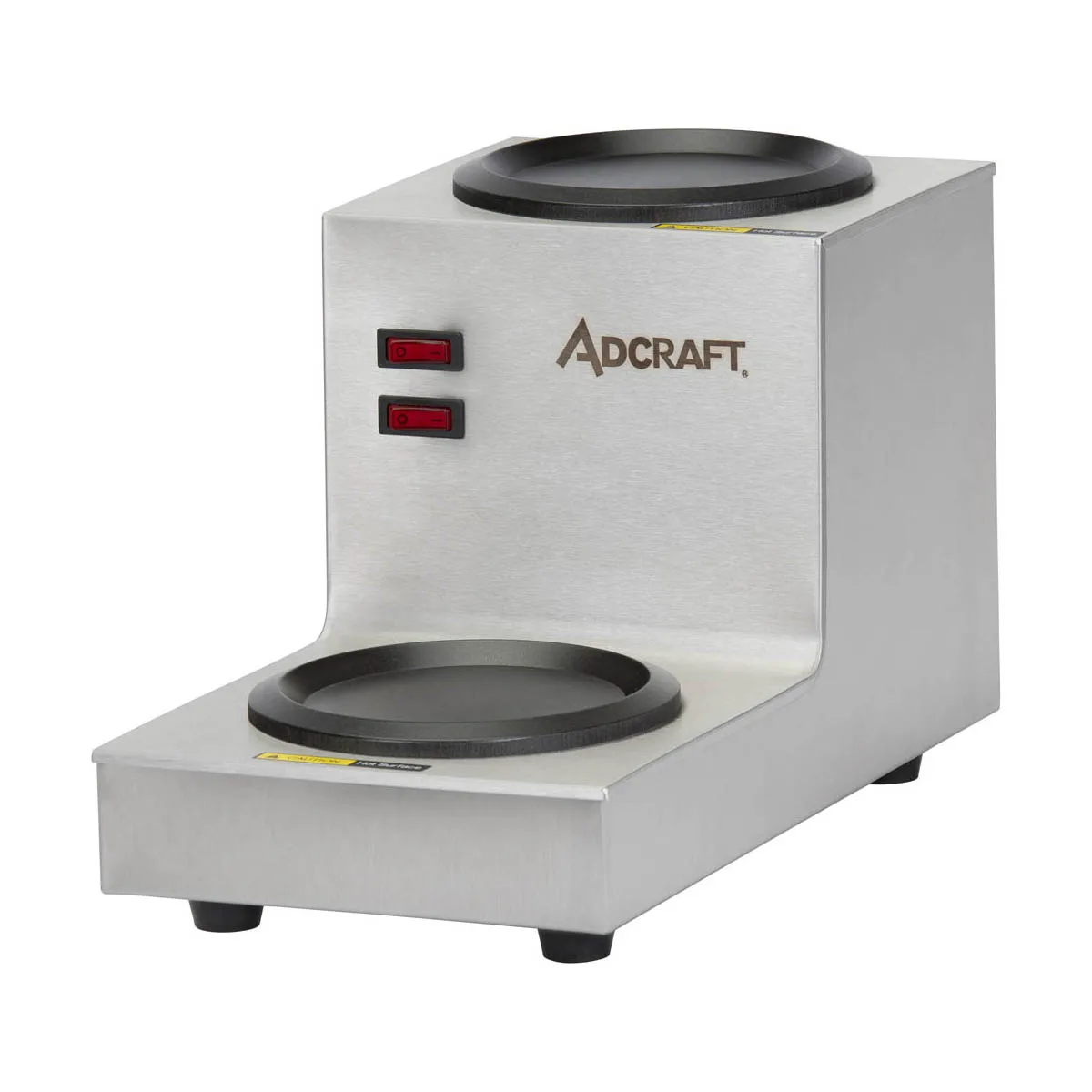 Adcraft TWP Step Up Warmer Plate w/ (2) Warmers, Manual On/off Switch (for Each Brewer) / 500W-120V