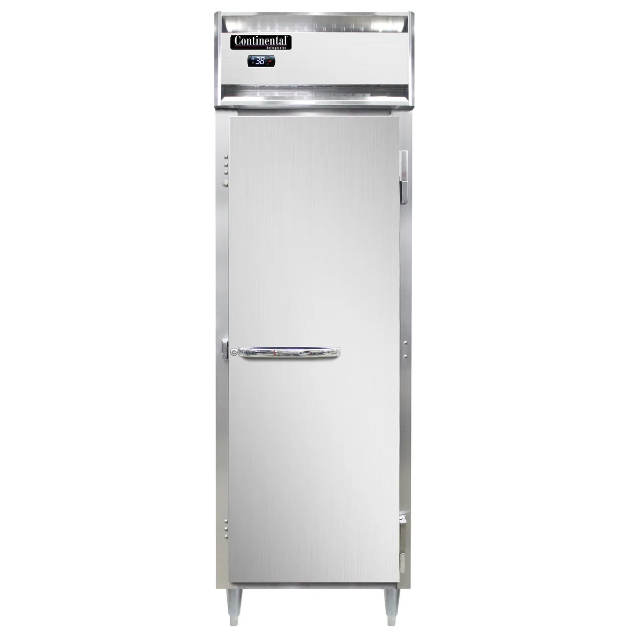 Continental Refrigerator D1RNSS 26" 1-Section Reach-In Refrigerator w/ Solid Door, All Stainless Steel, 21 cu. ft.