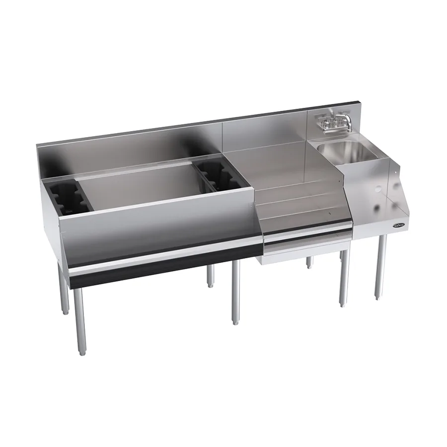 Krowne KR24-W66D-10 66" Blender Station Underbar Ice Bin/Cocktail Station w/ 10 Circuit - 110 lbs