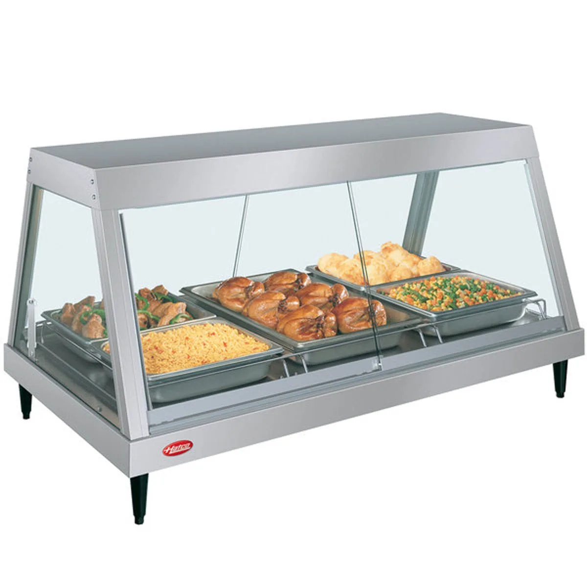 Hatco GRHD-3P 45 1/2" Glo-Ray® Heated Display Case, Countertop, See-Thru Design, (3) Pan Single Shelf