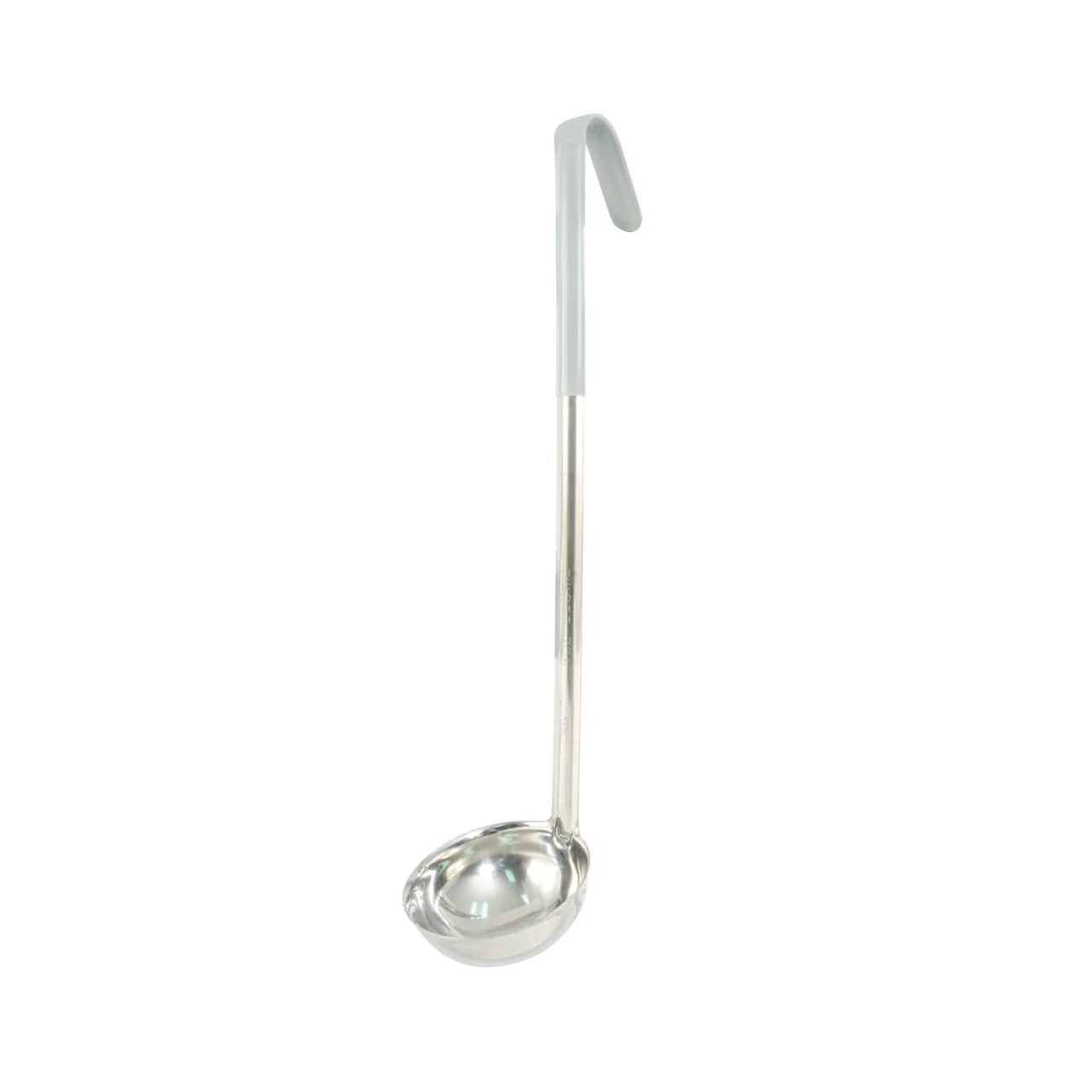 CAC China SSLD-40GY Ladle, 4 oz., 14-1/8"L, One-Piece, Gray Handle, Stainless Steel