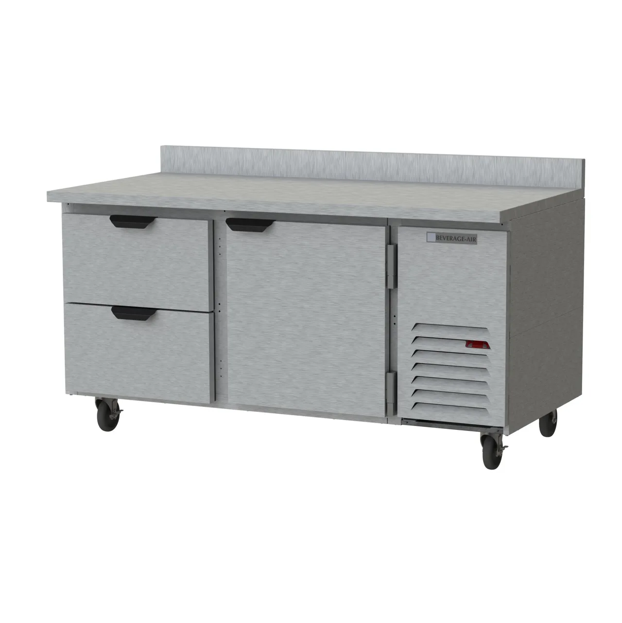 Beverage Air WTRD67AHC-2 67" 2-Section Worktop Refrigerator w/ 2 Drawers & 1 Door, 19 cu. ft.