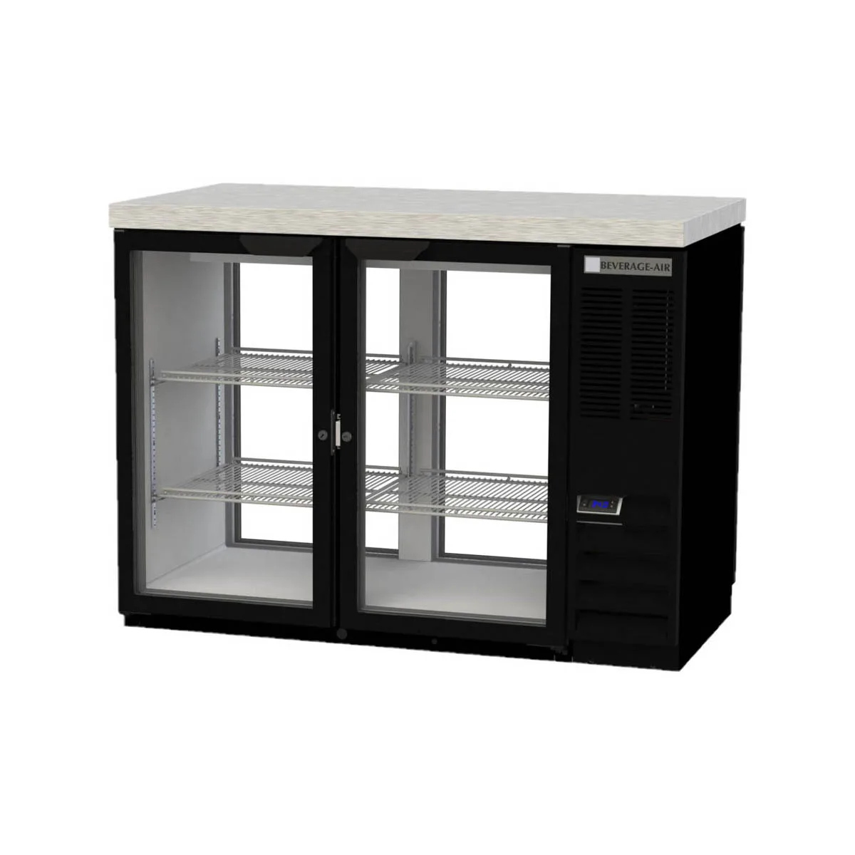 Beverage Air BB48HC-1-G-PT-B-27 48" Pass-Thru Glass Door Back Bar Cooler