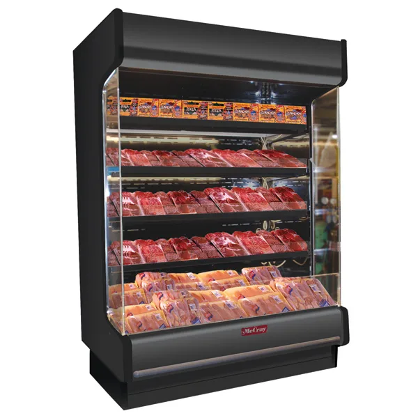 Howard-McCray R-OM35E-6-LB-B 75" Vertical Packaged Meats Low-Base Open Merhandiser in Black, Remote