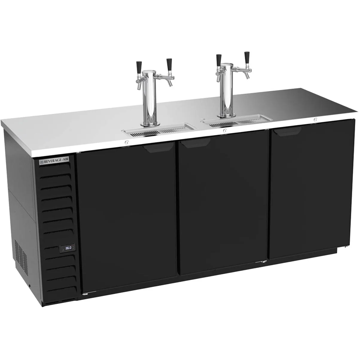 Beverage Air DD78HC-1-B 79" Draft Beer Cooler w/ 4 Kegs, 33.59 cu. ft., 2 Dual-Tap Towers