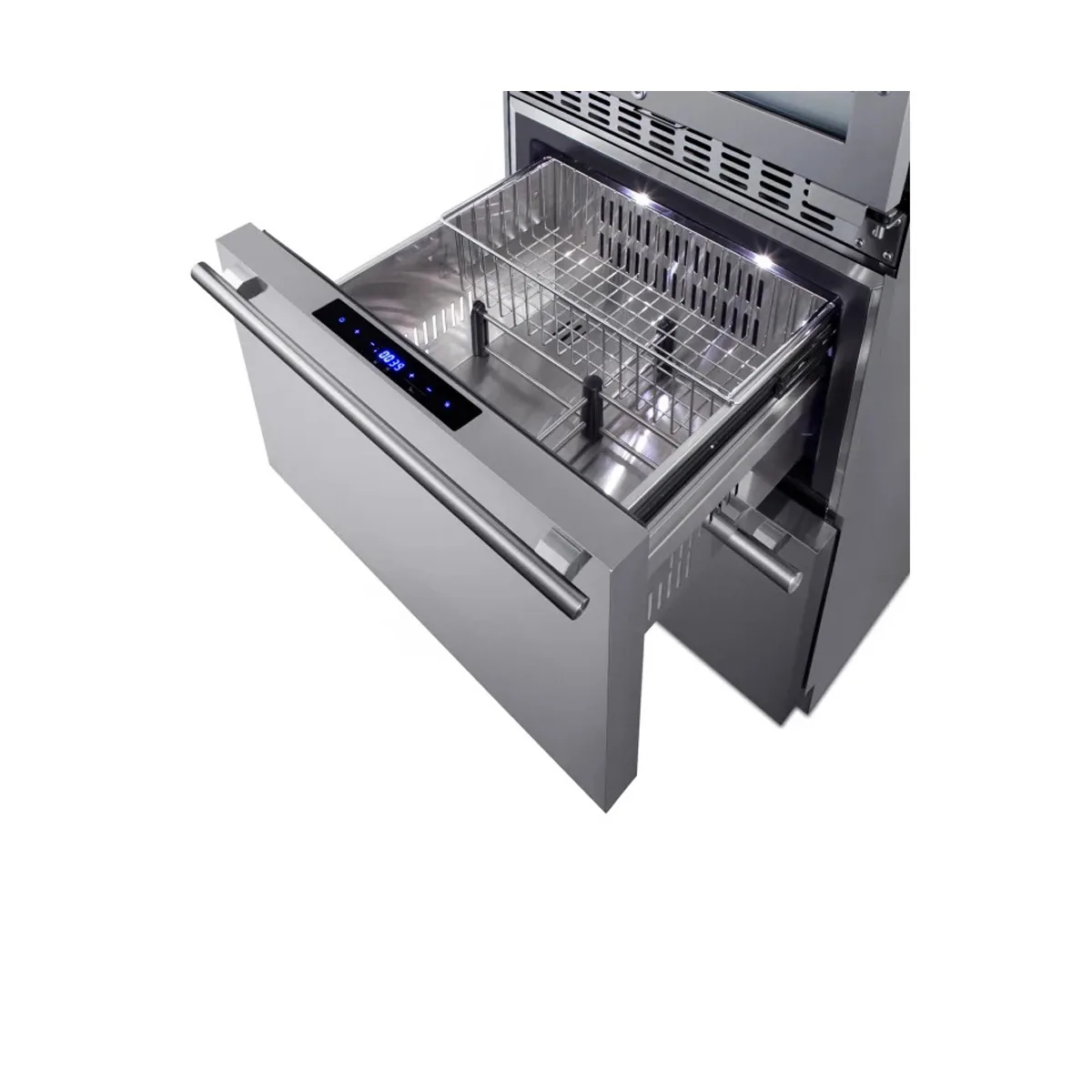 Summit SWCDRF24 24" Glass Door Wine Cooler/Refrigerator-Freezer Combo, Dual Temperature, 46 Bottles
