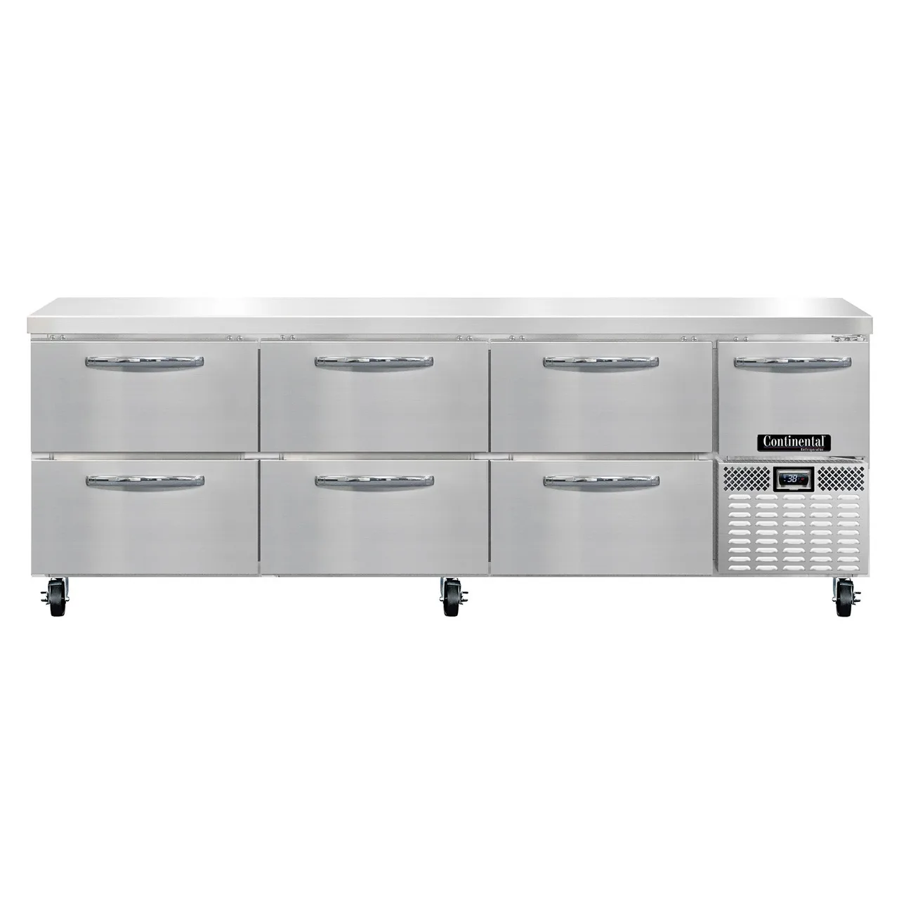 Continental Refrigerator RA93N-D 93" Worktop Refrigerator w/ 6 Drawers & 1 Half Door