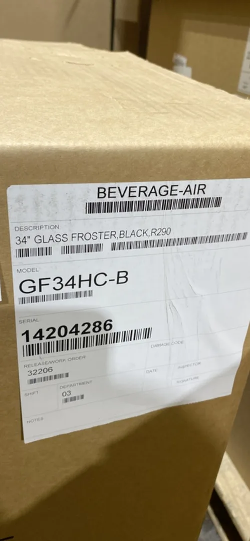 Beverage Air GF34HC-B 34" Glass and Plate Chiller, 6.4 cu. ft. - Open box
