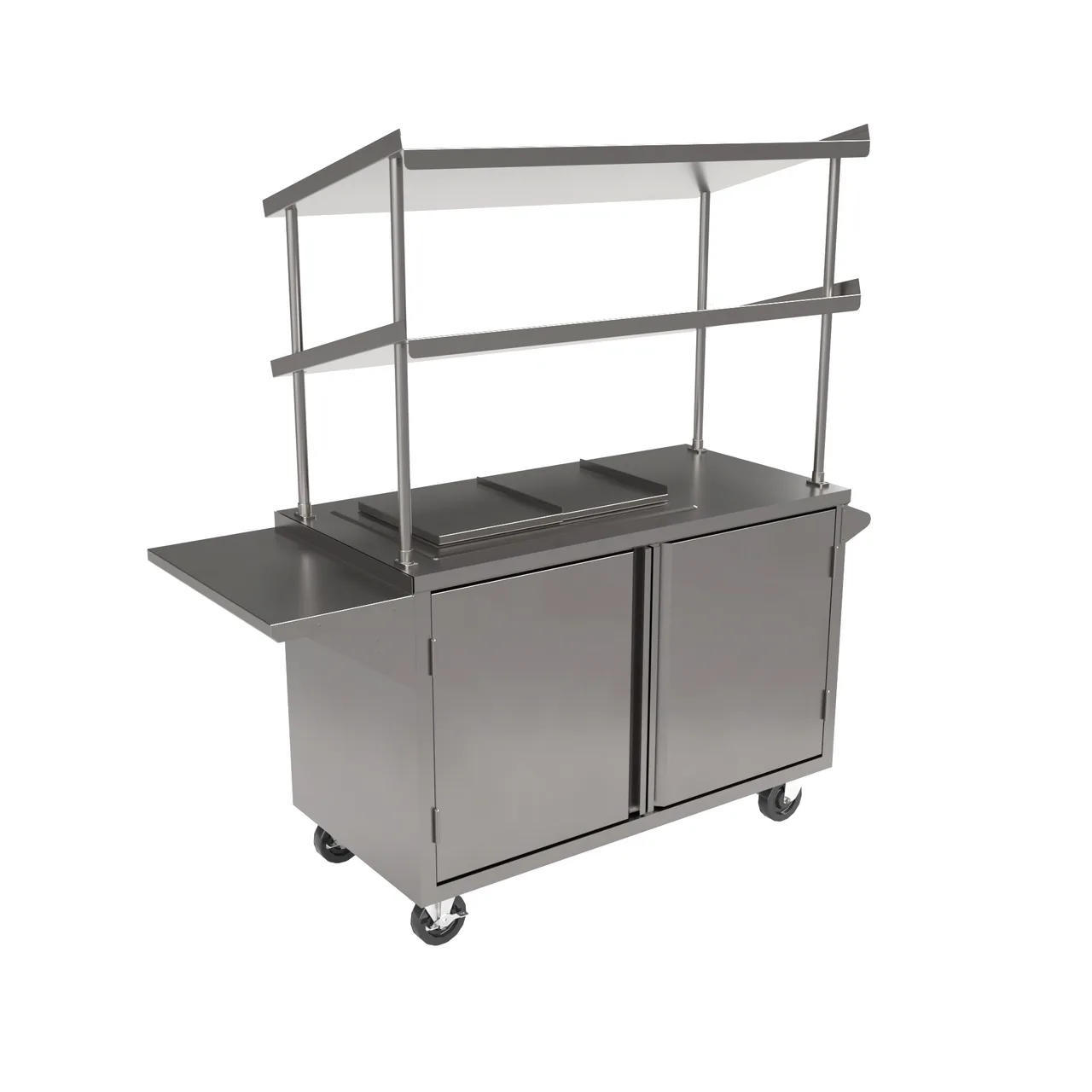 BK Resources MSC-3048 Stainless Steel Serving Cart with Cabinet Base - 30" x 48"