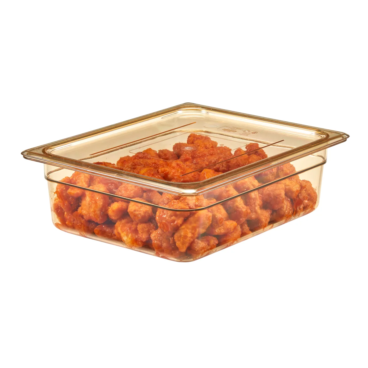 Cambro 20HPCH150 H‑Pan 1/2‑Size Amber Plastic Cover with Handle, Non‑Stick, -40°F to 300°F, NSF
