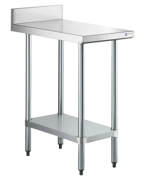 Steel Works SWWTS-3018-2R-318 30" Open Base Work Table with Undershelf / Upturn - 18 Gauge Top