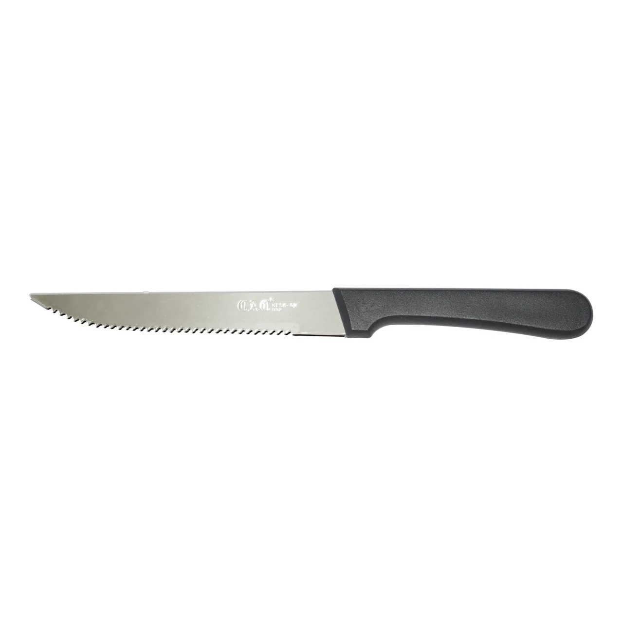 CAC China KESK-50 Steak Knife, 5" Stainless Steel Blade, Black Plastic Handle, Pointed Tip - 1 Dozen