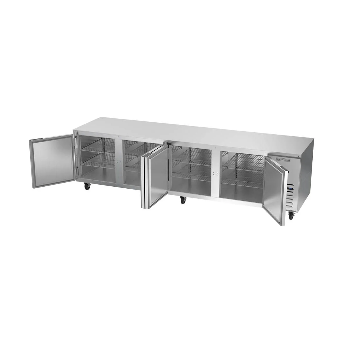 Beverage Air UCR119AHC 119" Four Section Undercounter Refrigerator w/ 4 Doors, 40 cu. ft.