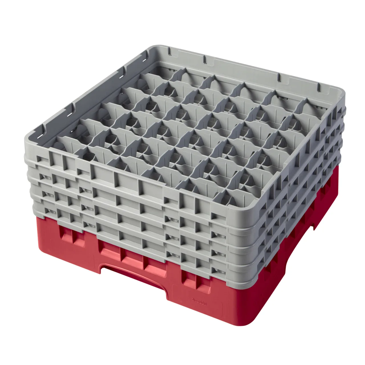 Cambro 36S800163 Camrack Glass Rack, Red, Full Size, 19-3/4 x 19-3/4, 36 Compartments, 2-7/8 Max Dia, 8-1/2 Max Height