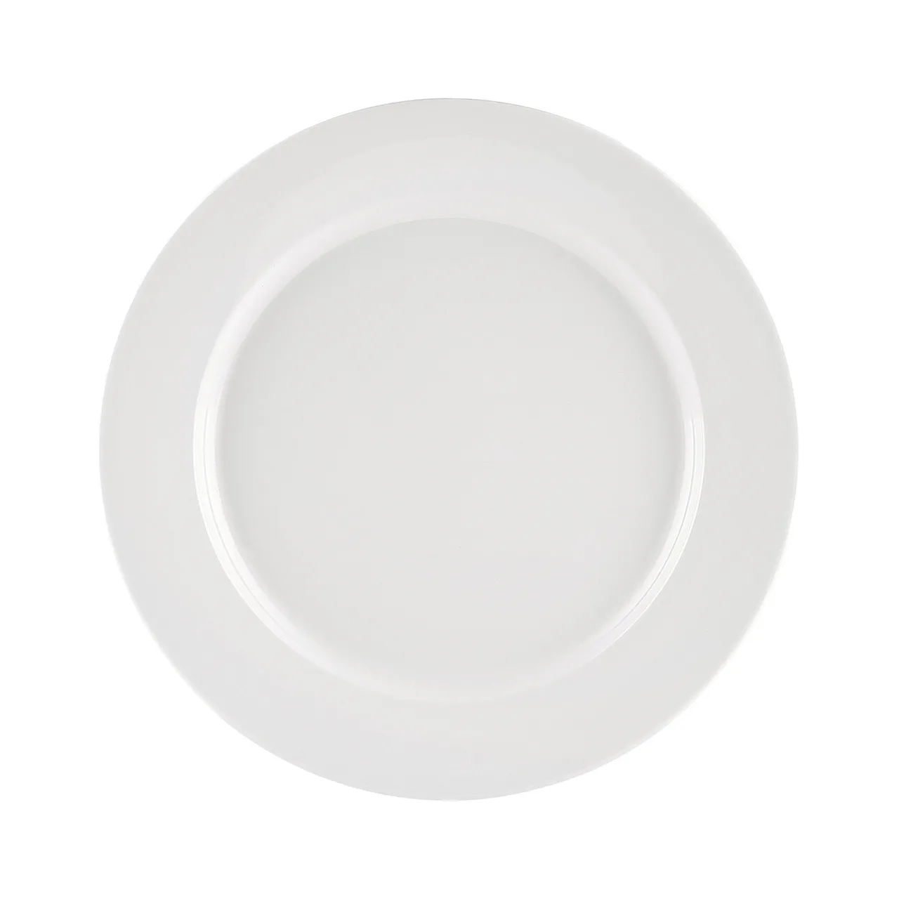 CAC China MLRN-8 - 9" Round Melamine Plate, White, Rolled Edge, Dishwasher Safe - 1 Dozen