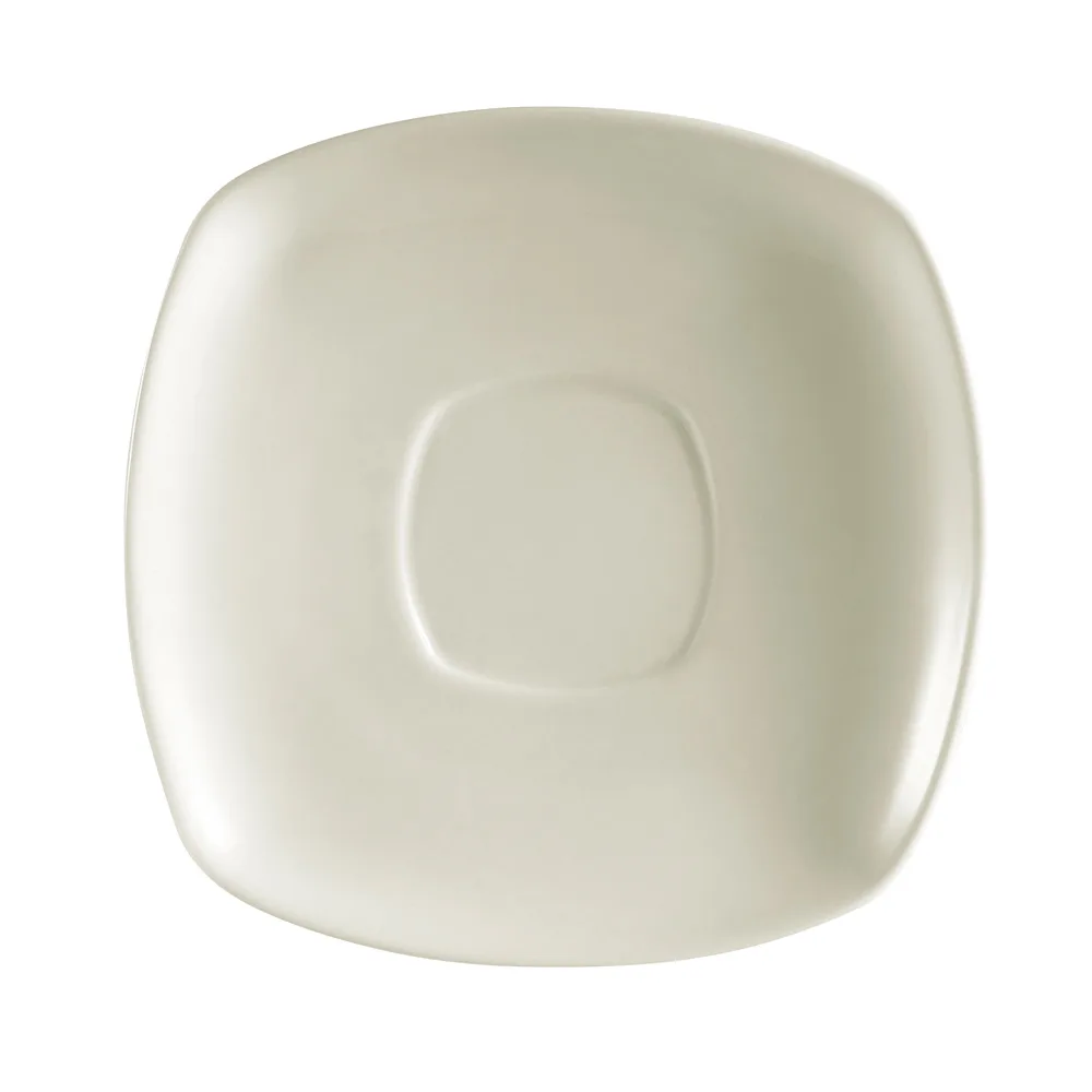 CAC China RE-SQ2 - Square Saucer, 6" x 6" x 0.75", American White, Dishwasher Safe - 1 Dozen