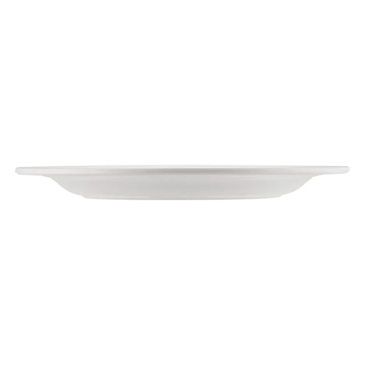 CAC China MLRN-21 Maxwell Plate, 12" Round Rolled Edge, White Melamine, Dishwasher Safe - 1 Dozen