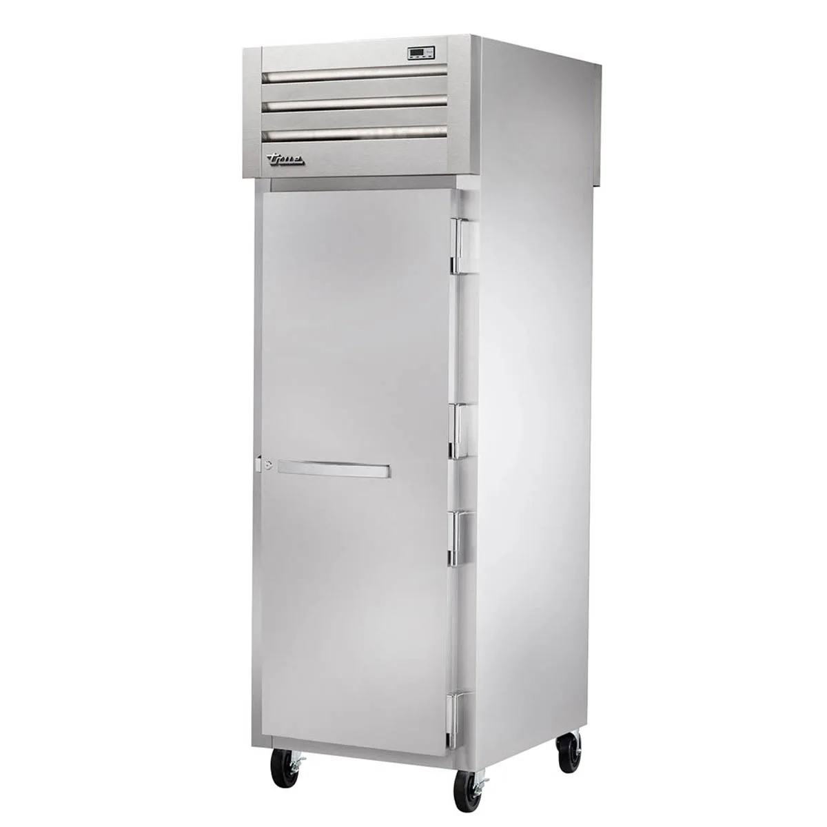 True STG1FPT-1S-1S-HC 28" 2-Solid Door Pass-Thru Freezer, Top Mounted, 31 cu. ft., Stainless Steel Front, Aluminum Sides