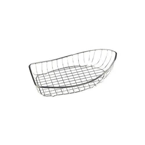 GET 4-80300 Boat Basket, 13-1/4" x 7-3/4" x 3-3/4", Stainless Steel Restaurant Food Serving Basket