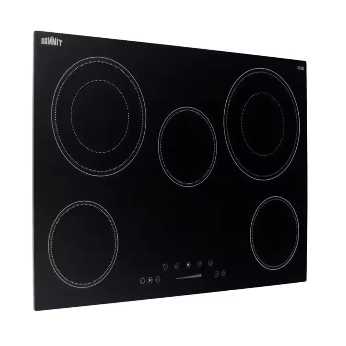 Summit CR5B30T7B 30" ElectricRadiant Cooktop w/ (5) Burners, Black Ceramic Glass, Digital Controls, 7.2 kW, 240v