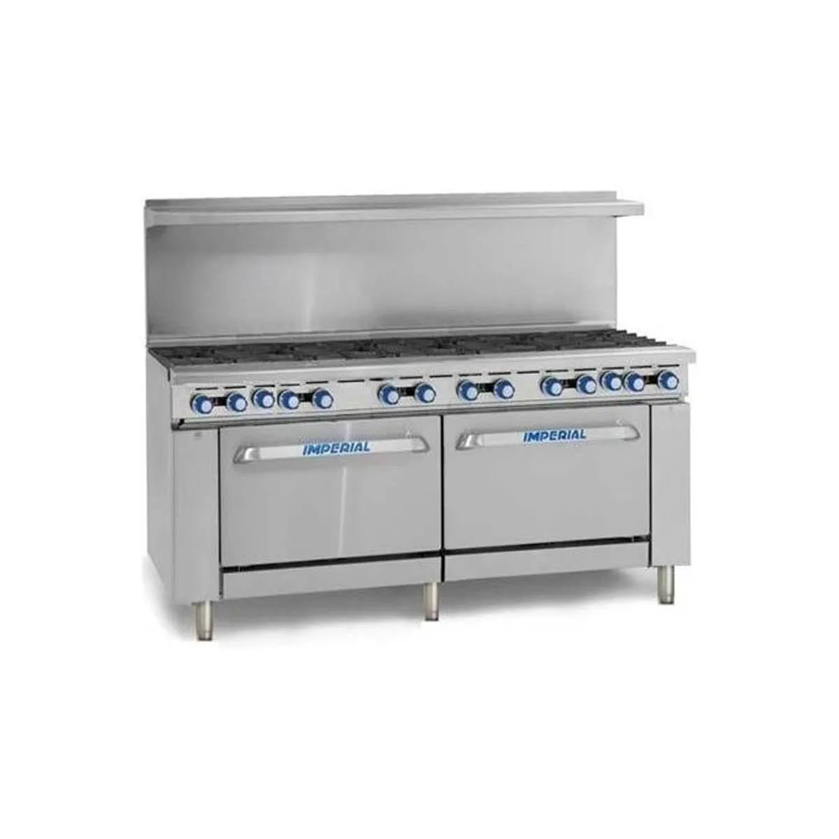 Imperial IR-12-CC 72" Gas Restaurant Range w/ (12) Open Burners, (2) Convection Ovens, 444.000 BTU
