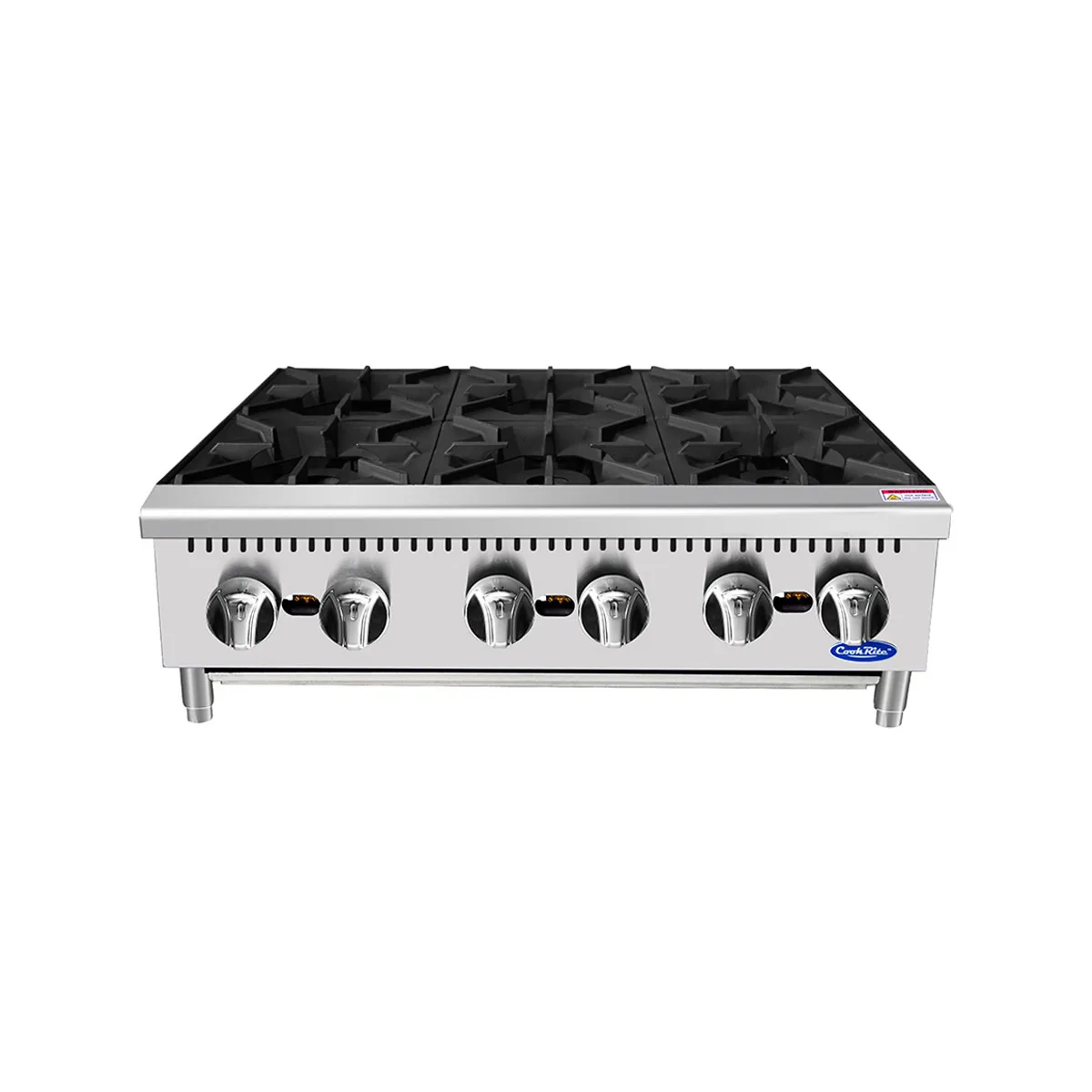 Atosa USA ACHP-6 36" Countertop Gas Hotplate w/ (6) Burners, Manual Controls, 192.000 BTU