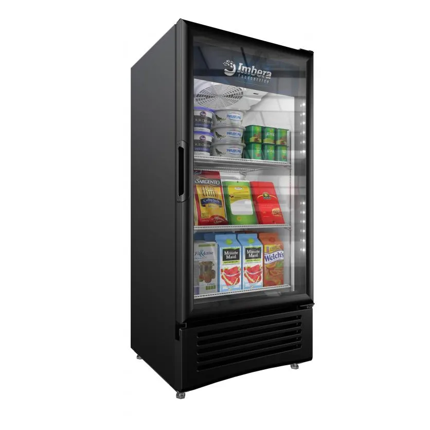 Omcan USA 41216 24" 1-Section Merchandiser Refrigerator w/ Glass Door, in Black, 8.9 cu. ft.