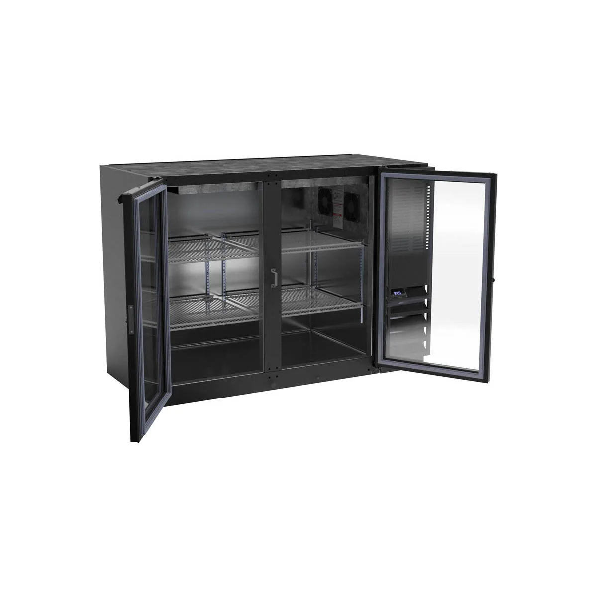 Beverage Air BB48HC-1-G-B 48" Two Section Back Bar Cooler with Glass Door, 12.4 cu. ft.