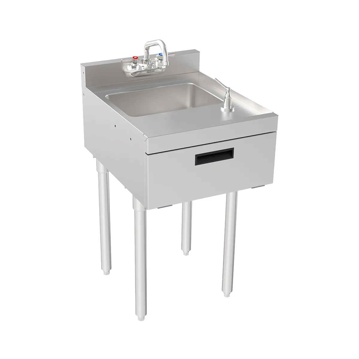 Krowne 18-18ST 18" Silver Series Underbar Hand Sink Unit with Soap & Towel Dispenser