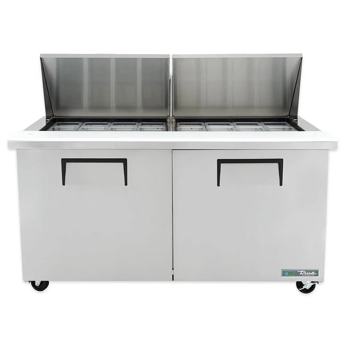 True TSSU-60-24M-B-ST-HC 60" Mega Top Sandwich/Salad Prep Table w/ 2 Doors, 24 Pans