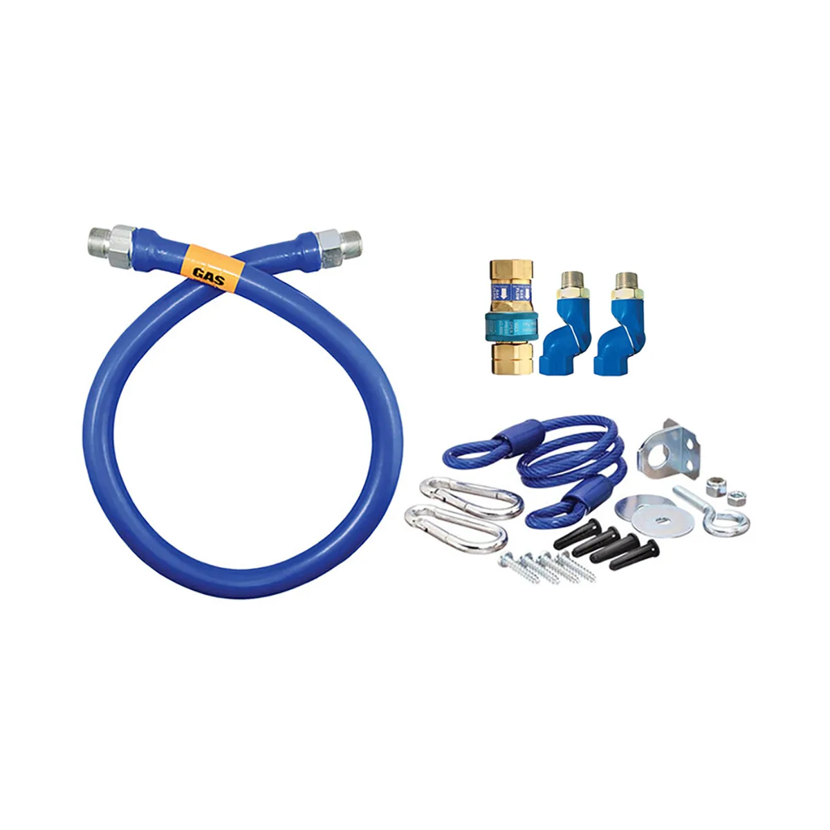 Dormont 16125BPQ2SR36 36" SnapFast 1-1/4" Gas Connector Kit w/ Double Swivel MAX, Restraining Cable