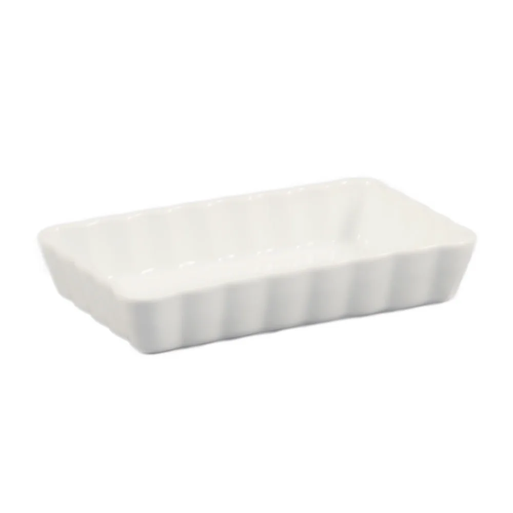 CAC China QCD-RT7 - 12 oz Dish, 7"x4½"x1" Rectangular Porcelain, Super White - 1 Dozen