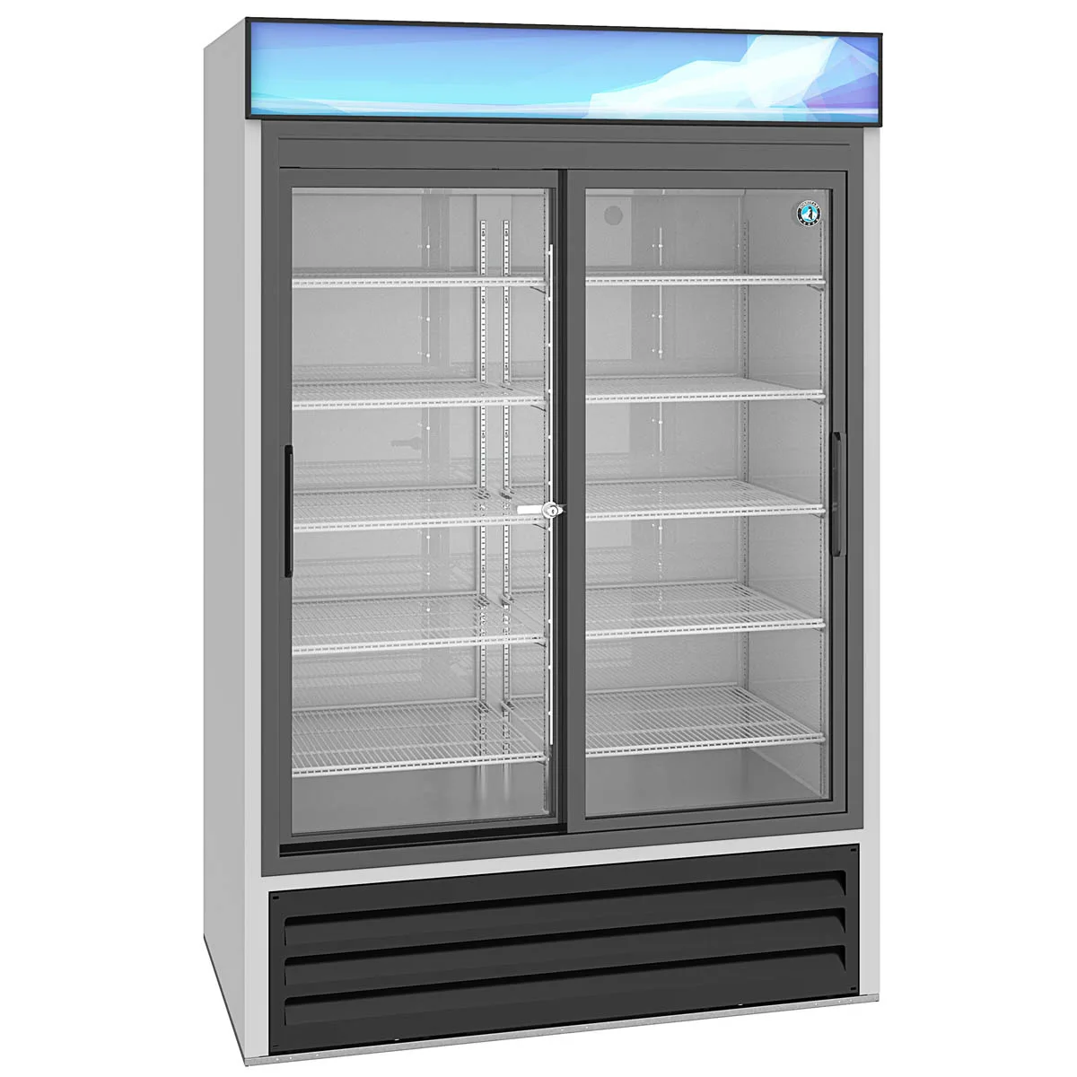 Hoshizaki RM-45-SD-HC 51" 2-Section Sliding Glass Door Refrigerated Merchandiser, 38.26 cu. ft.