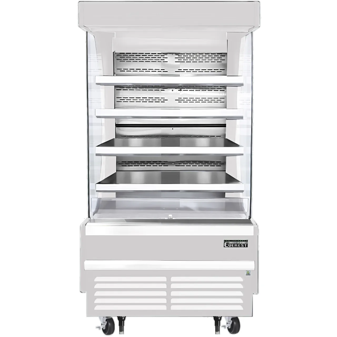 Everest EOMV-36-W-28-T 37" Vertical Open Air Merchandiser in White, High Profile, 4 Shelves, 12.8 cu. ft.