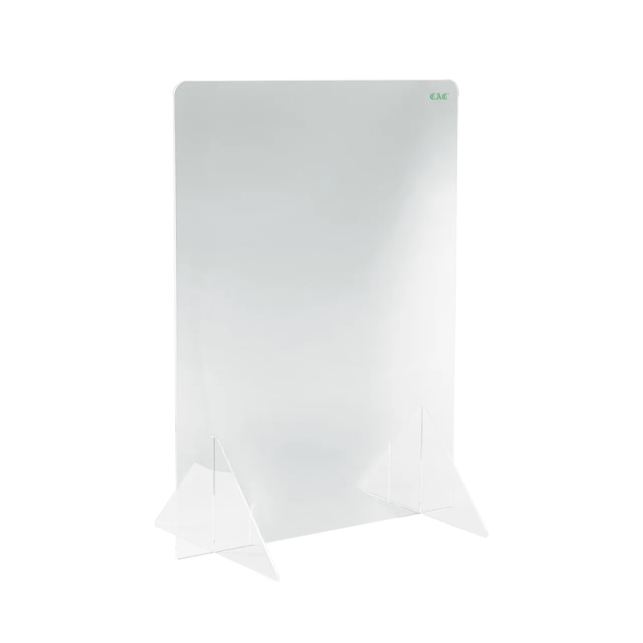 CAC China SHLD-2432N Self-Standing Shield, 24"W x 32"H, Clear Acrylic, BPA‑Free, No Window, Sold as Set
